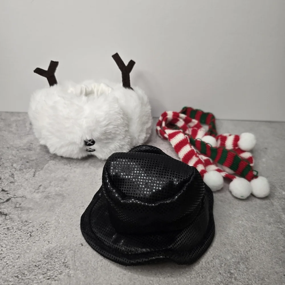 Labubu Snowman Outfit with Black Hat